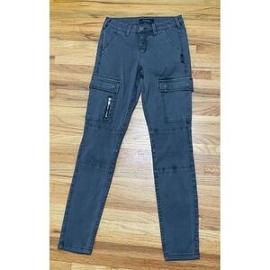 Silver Jeans Women's 26 Gray Jeans Denim Cotton Skinny Leg Cargo Utility Stretch